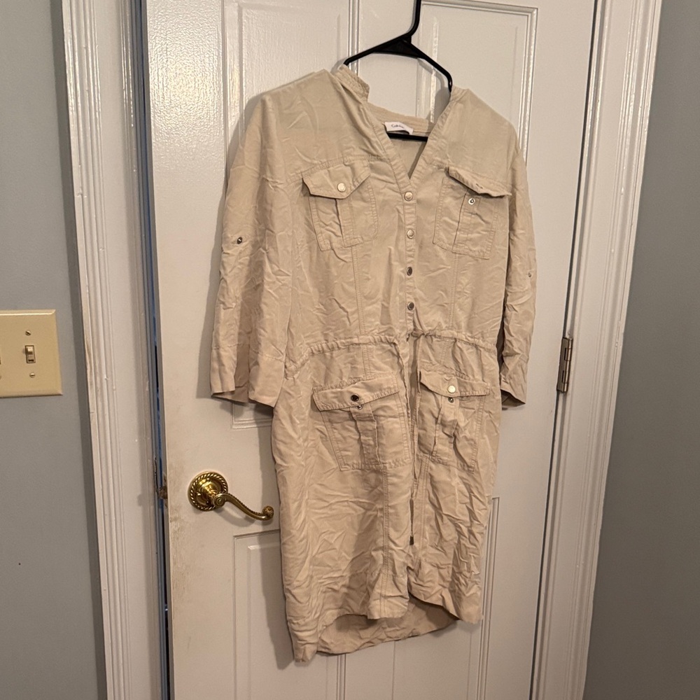 Calvin Klein Beige Utility Jacket